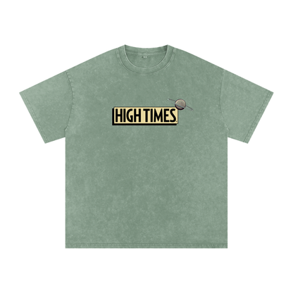 High Times Logo Snow-Washed Oversized Tee