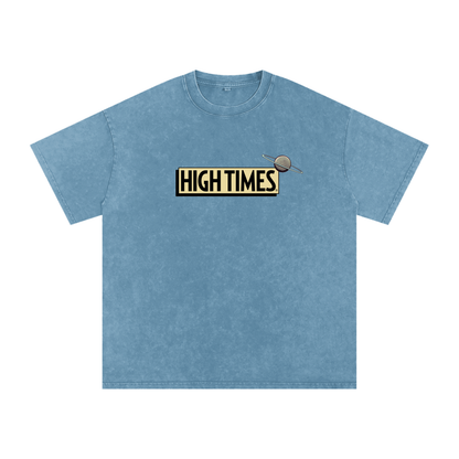 High Times Logo Snow-Washed Oversized Tee