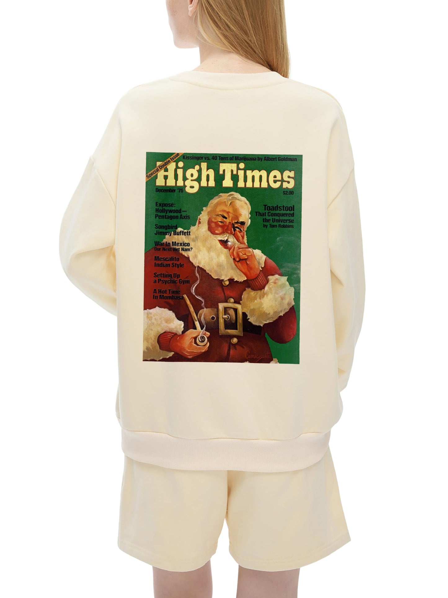 High Times Toke w/ Santa Drop Shoulder Sweatshirt