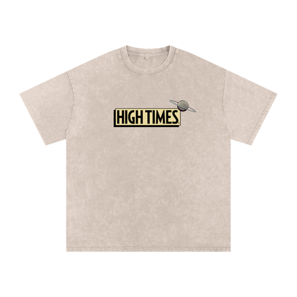 High Times Logo Snow-Washed Oversized Tee
