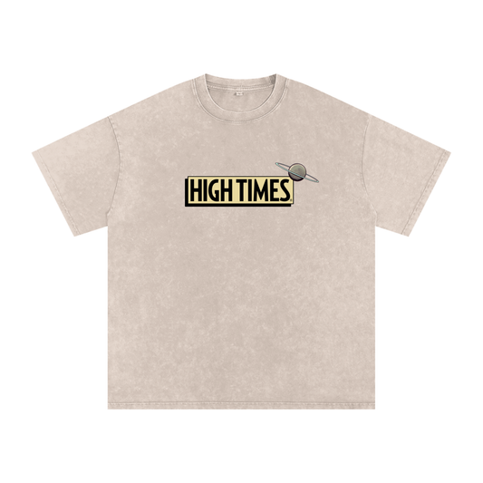 High Times Logo Snow-Washed Oversized Tee