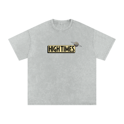 High Times Logo Snow-Washed Oversized Tee